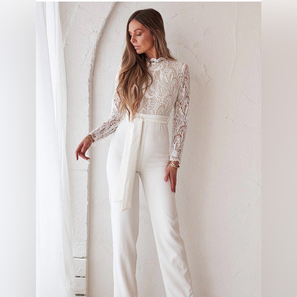 Willow Pantsuit- white/nude Shop Jaus